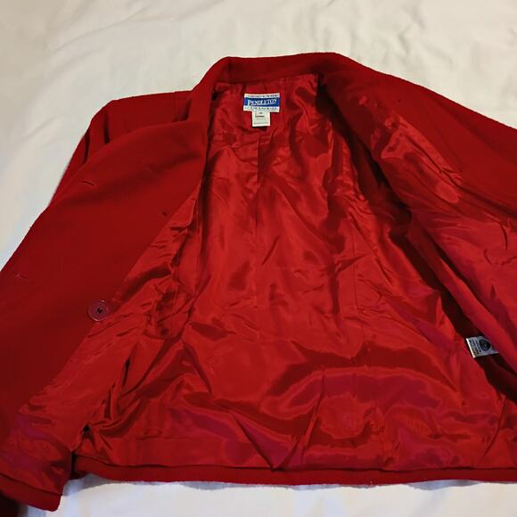 Pendleton Knockabouts Women's 10 100% Wool Red Double Button Jacket USA MADE - Picture 5 of 11